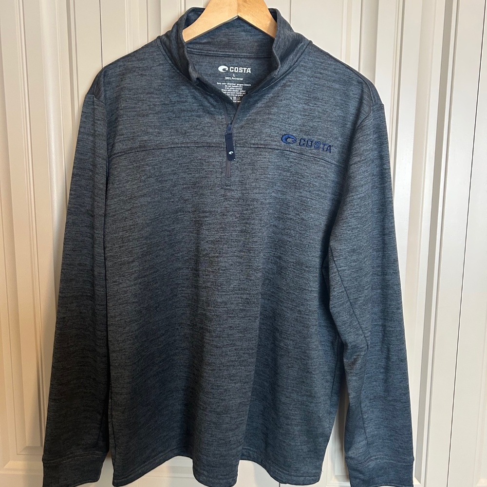 Costa Harbor Quarter Zip, Heather Blue, Large